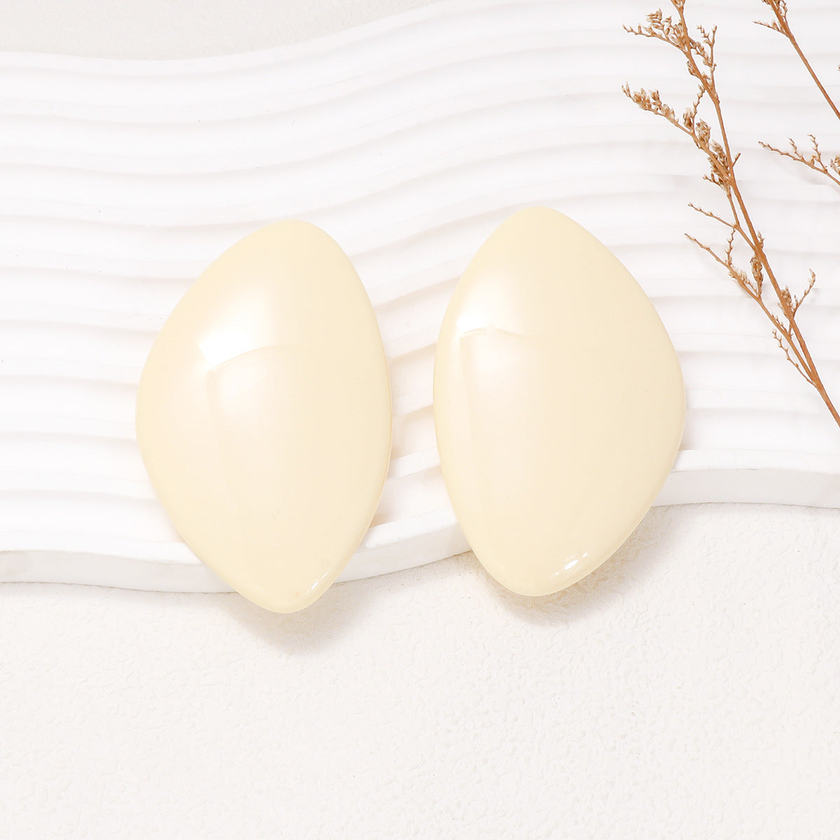 Oval Resin Beaded Pendant Earrings