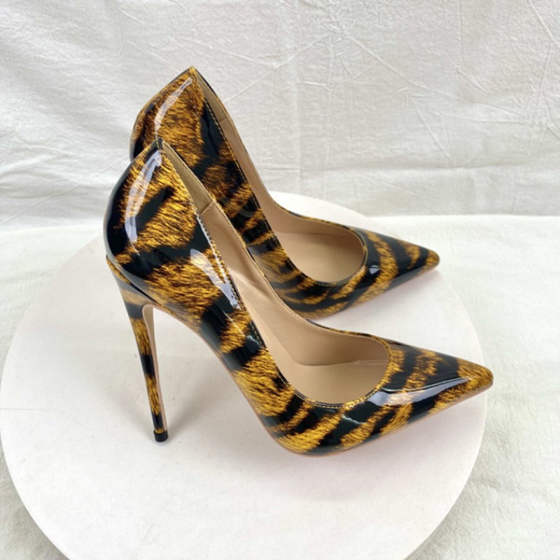 Patent Tiger Stripes Stilettos