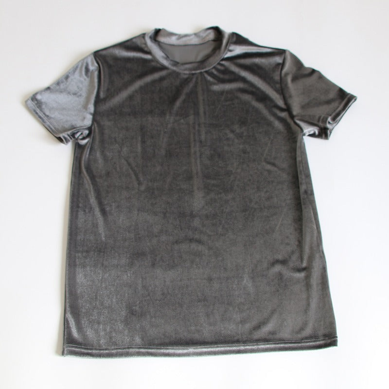 Casual Solid Velvet T-Shirt