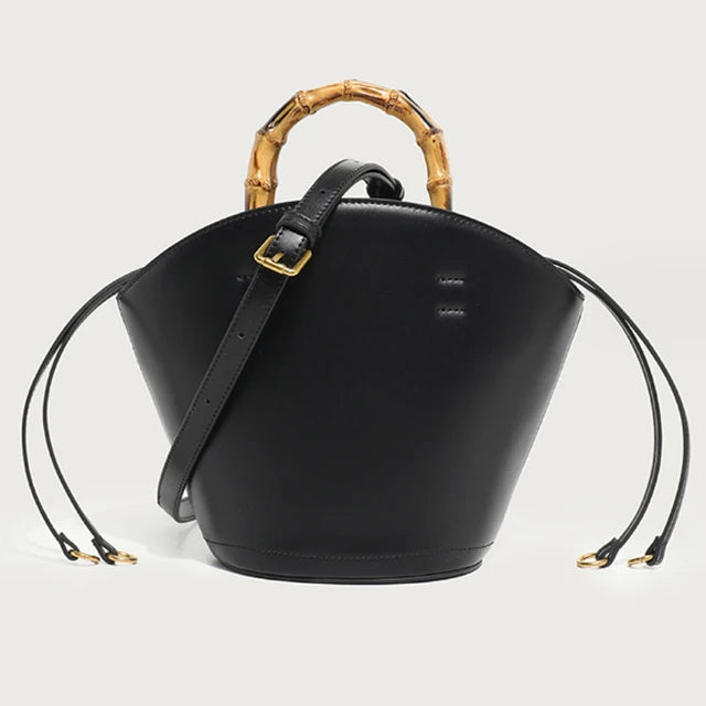 Bucket Bamboo Handle Crossbody Bag