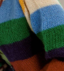 Multicolor Striped Contrast Cardigan