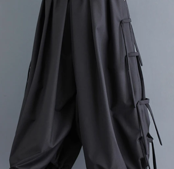 Drawstring Waist Tasseled Loose Pants