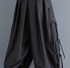 Drawstring Waist Tasseled Loose Pants