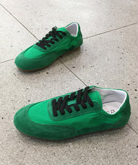 Casual Comfy Red Lace Up Splicing Suede Flat Shoes