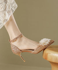 Fashion Silver Sequins Splicing Stiletto High Heels Pointed Toe