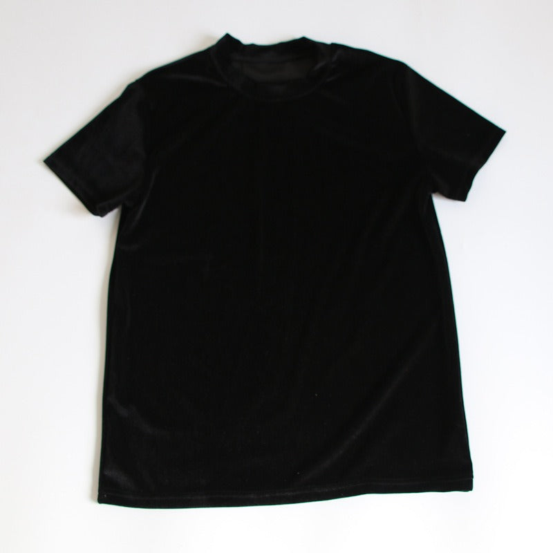 Casual Solid Velvet T-Shirt