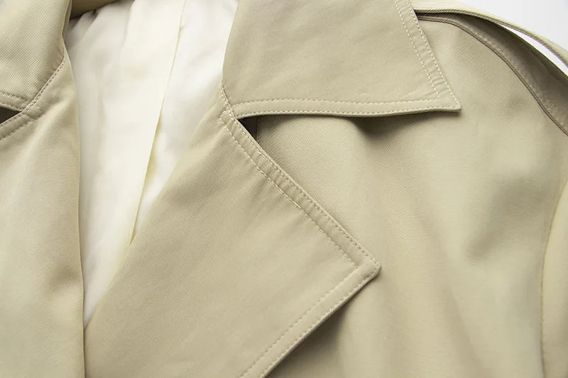 Double-Breasted Cape Trench Coat