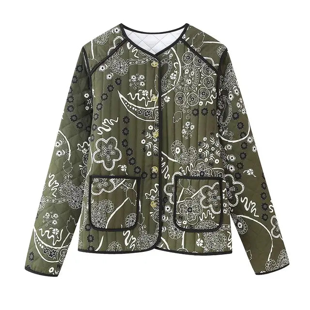 Vintage Paisley Floral Quilted Jacket