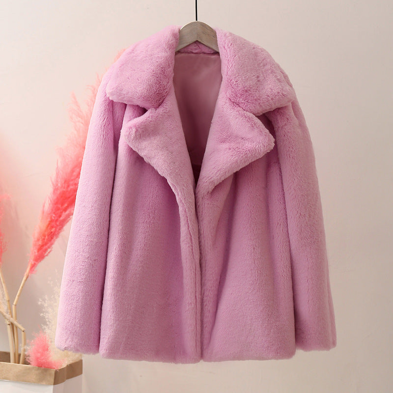 Casual Loose Faux Fur Plush Coat