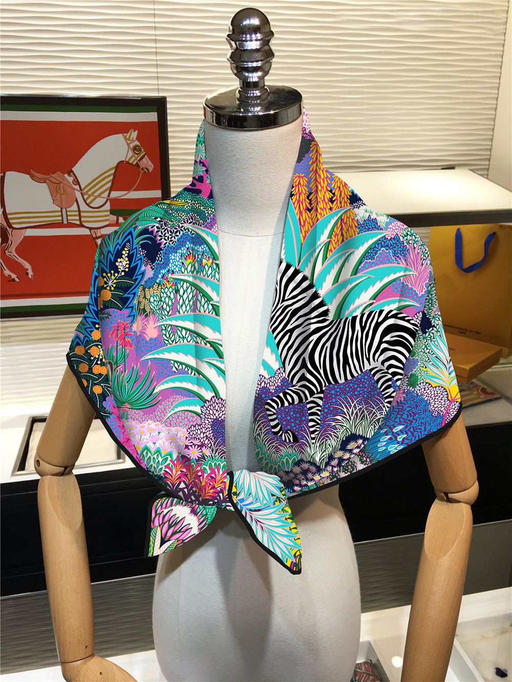 Zebra Jungle Square Scarf