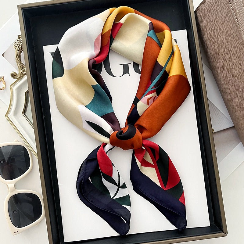 Trendy Color Block Floral Scarf