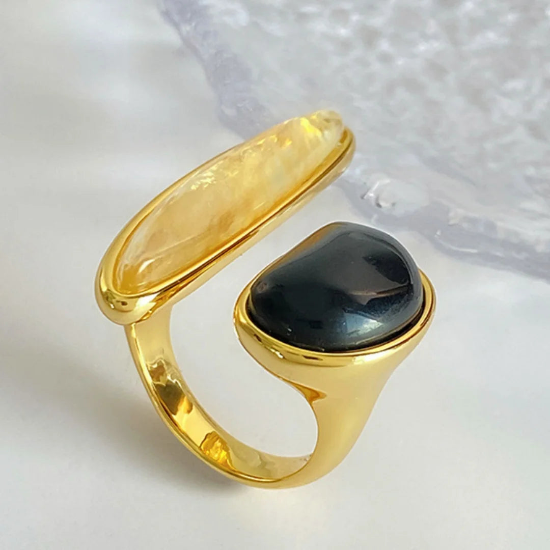 Crystal Copper Adjustable Ring