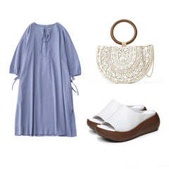 Cozy Leather Simple Handmade Platform Slippers