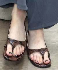 Fashion New Leopard Faux Leather Thong Sandals