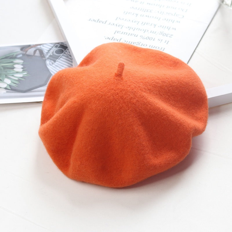 Round Top Knitted Wool Beret