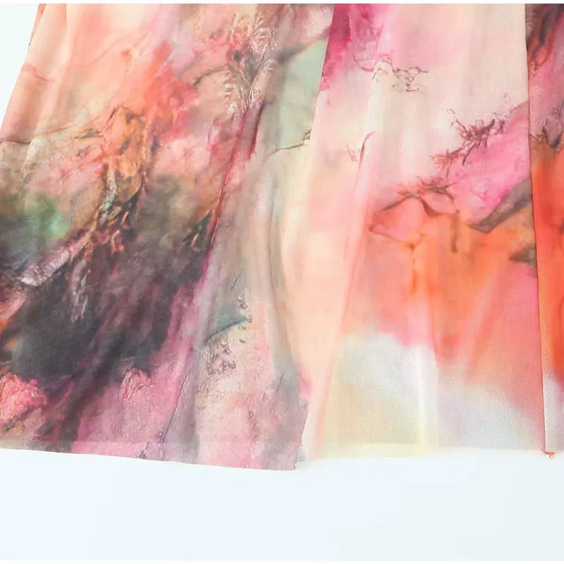 Color Blend Convertible Straps Dress