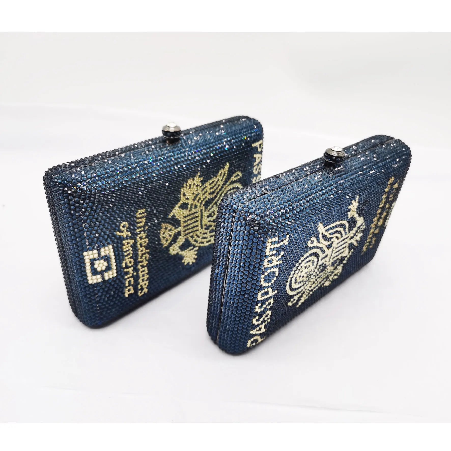 Passport Rhinestones Clutch Bag