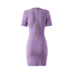 Taro Low V-Neck Knitted Dress