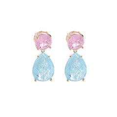 Color Block Ice Cracked Water Drop Earrings