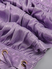 Solid Lace Up Hollow Out Dress