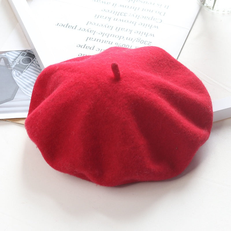 Round Top Knitted Wool Beret