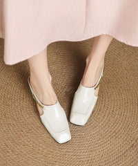 Classy Pink Splicing Cowhide Leather Wedge Slide Sandals