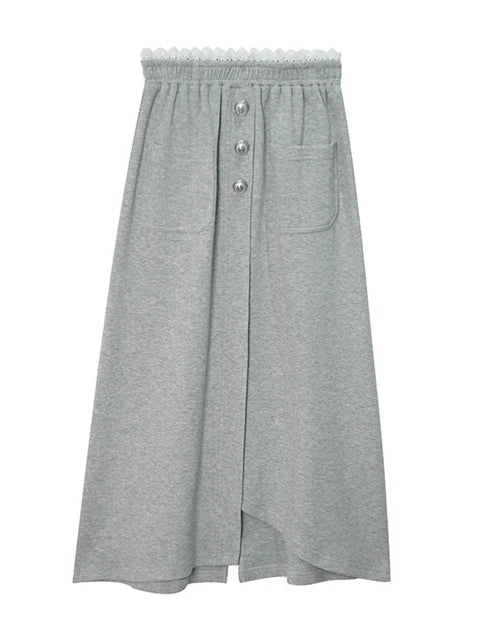 High Elastic Waist A-Line Skirt