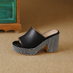 Metal Studs Waterproof Platform Sandals