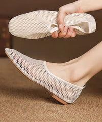 Comfortable Hollow Out Hiking Sandals Beige Sheepskin