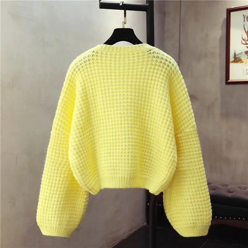 O-Neck Knitted Pullover Loose Sweater