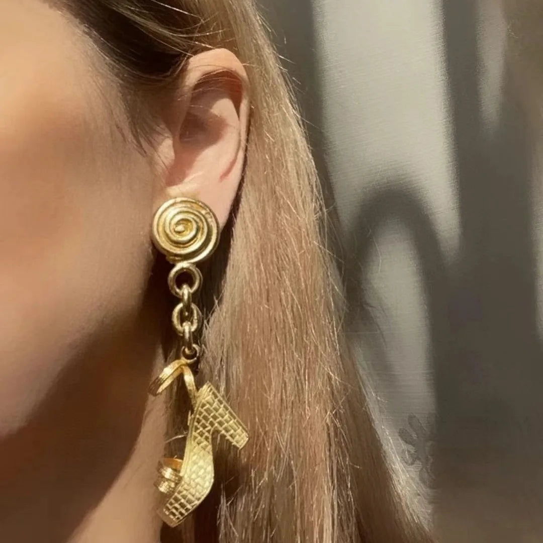 Vintage Heel Charm Earrings