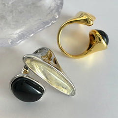 Crystal Copper Adjustable Ring