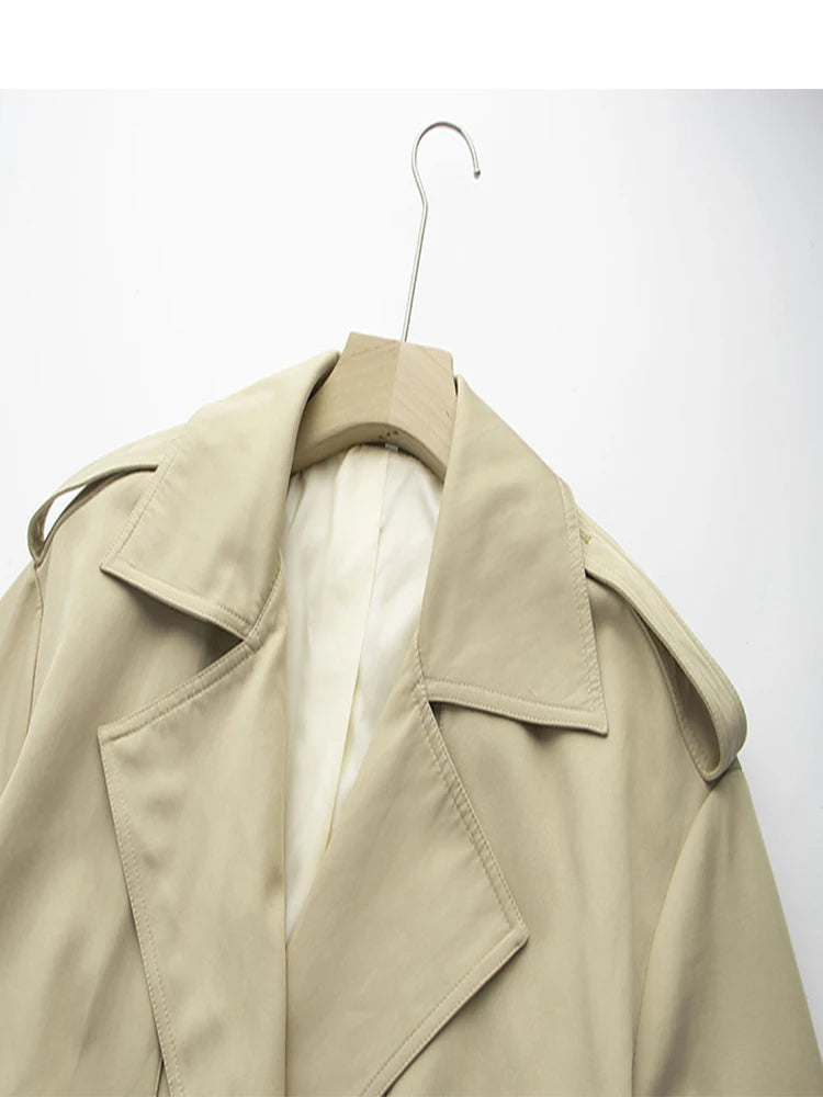 Double-Breasted Cape Trench Coat