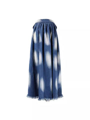 Tie Dye Irregular Tie Waist Loose Skirt