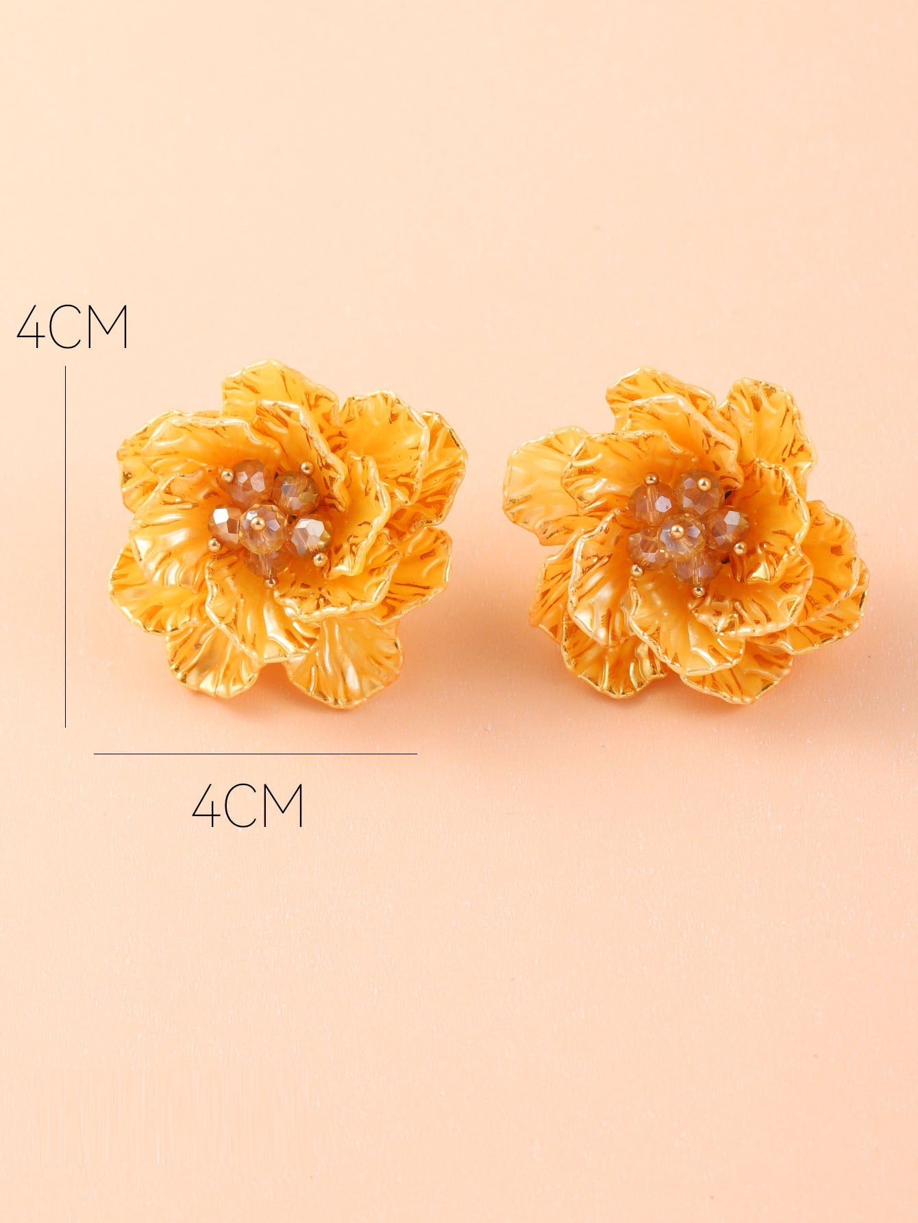 Exaggerated Resin Flower Bohemian Retro Earrings