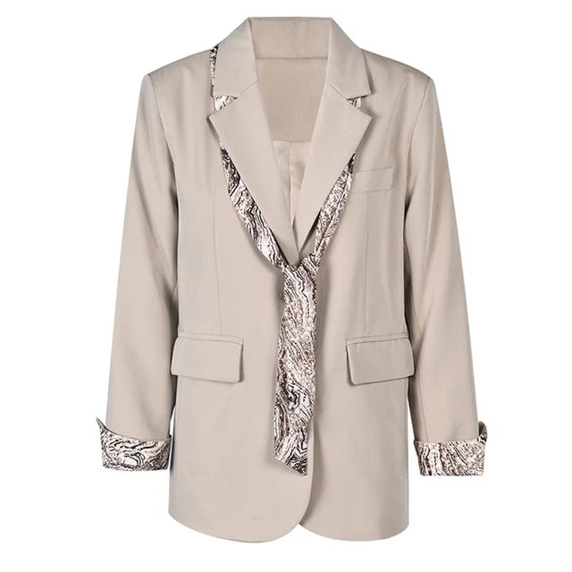 Pre Order:  Big Khaki Printed Blazer