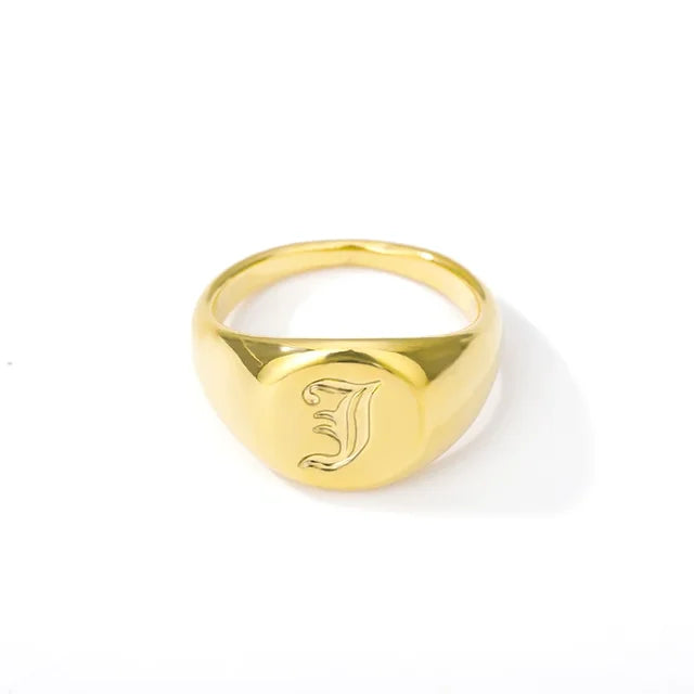 Stainless Steel A-Z Letter Initial Rings