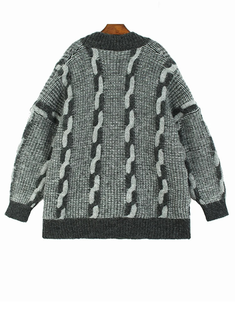 Denim Pocket Knitted Cardigan