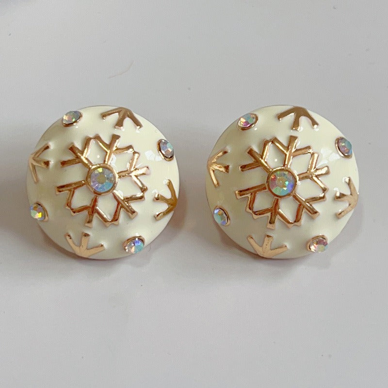 Retro Palace Four Seasons Round Enamel Earrings