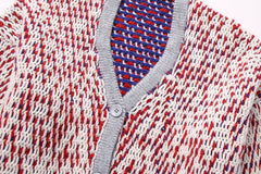 Reds Whites Blues Tasseled Cardigan