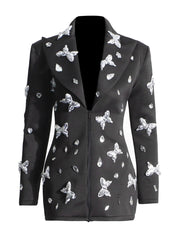 Waist Slimming Butterfly Sequin Blazer