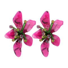 Acrylic Retro Flower Earrings