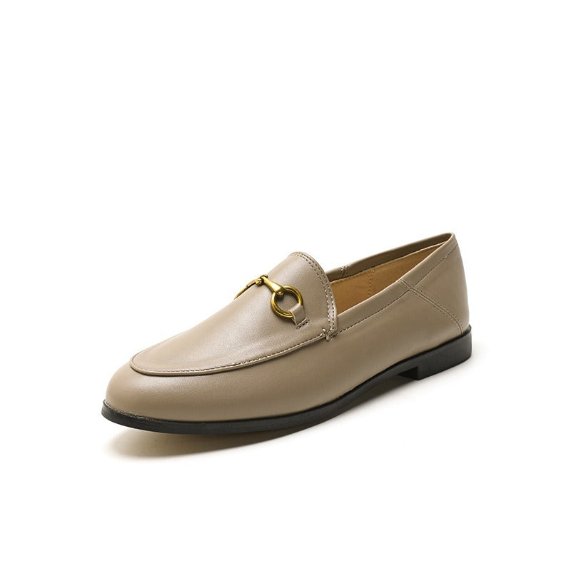 Horseshoe Buckles Loafers Flat Shoes