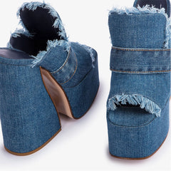Denim Fray Platforms