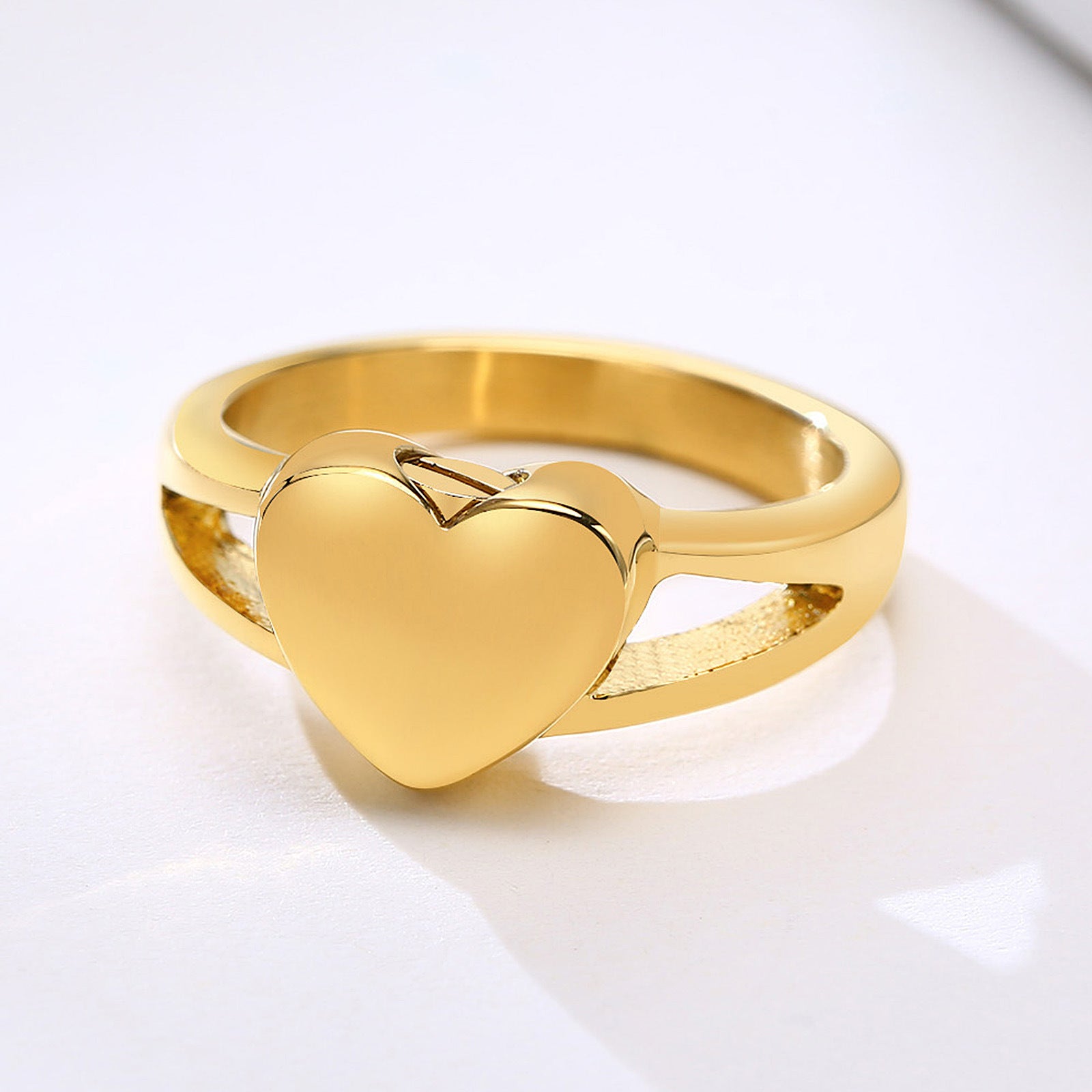 Titanium Steel Heart-Shaped Urn Casting Ring