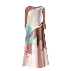 Print Pleated A Line Dress