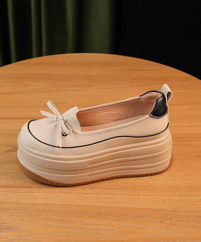 Black Platform Shoes Faux Leather Unique Splicing