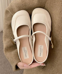 Fashion Beige Buckle Strap Splicing Slide Sandals