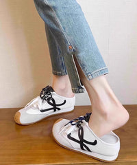 Casual Brown Suede Splicing Slide Sandals Lace Up