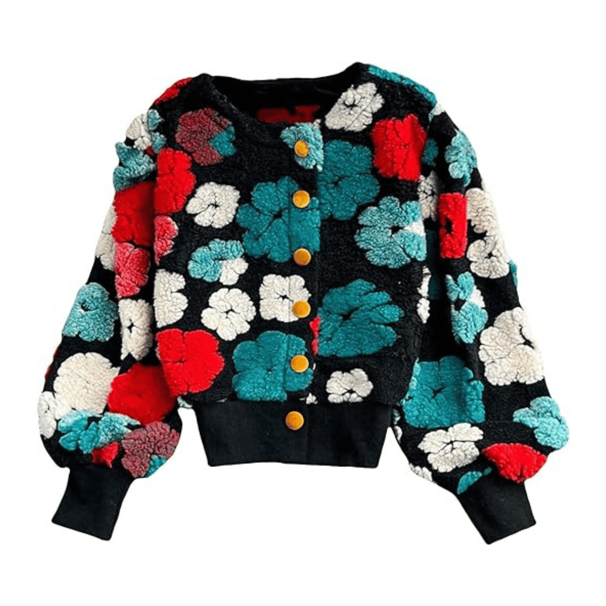 3D Floral Slim Fit Jacket